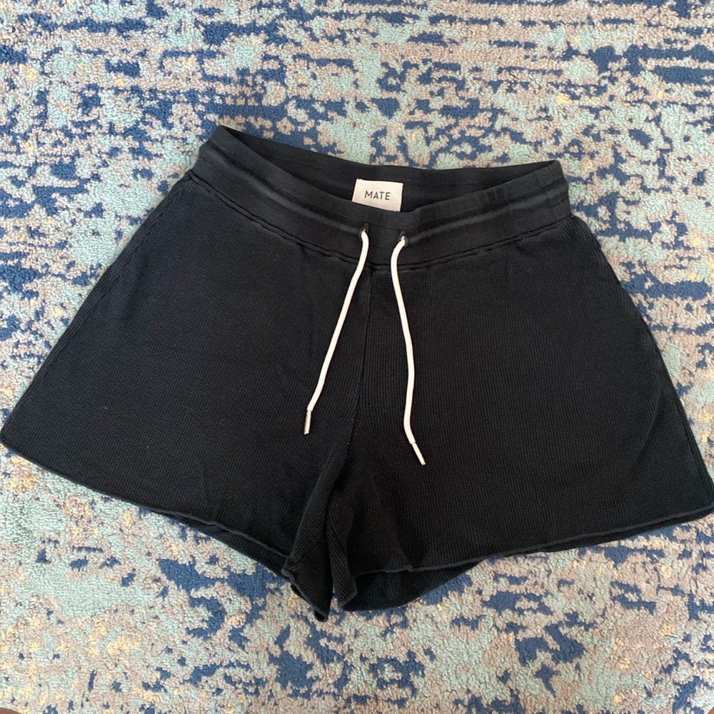 MATE the Label Women's Organic Thermal Shorts in Black Size Small